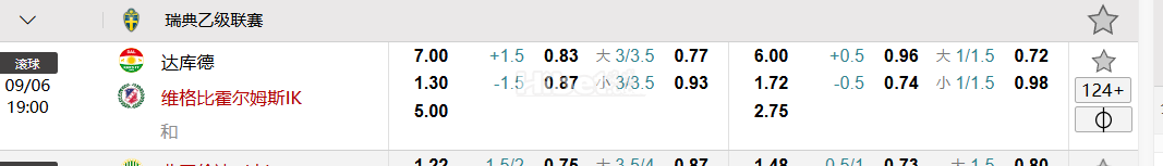瑞典乙级联赛  达库德  VS维格比霍尔姆斯IK