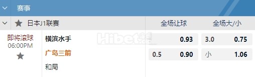 日联 06/19 18:00  横滨水手  -  广岛三箭