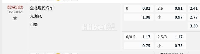 韩K联 18：30 全北VS光州FC