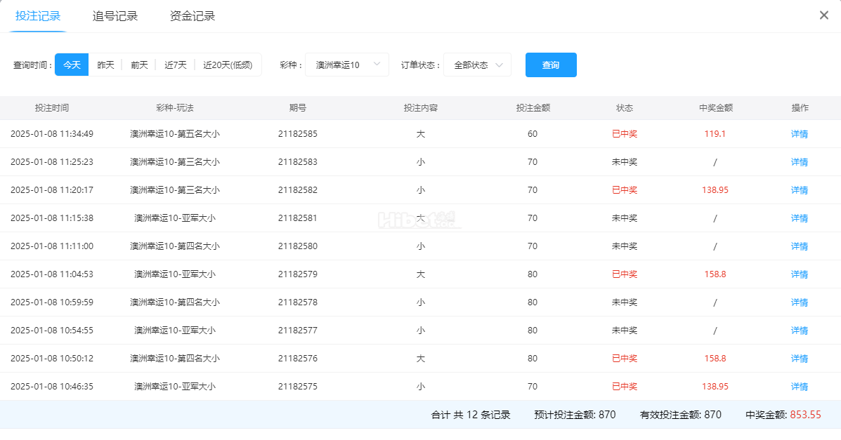 这次的澳洲幸运10游戏打个平手